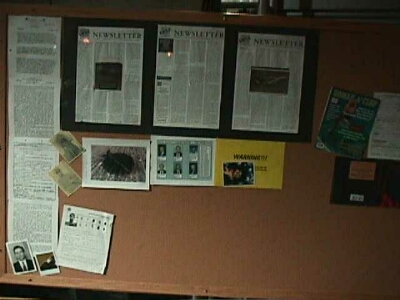 A bulletin board with some case information